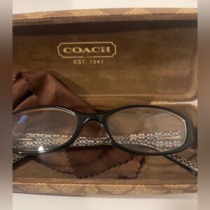 Coach Lannie (546) Black Rim with Yellow Petals Eyeglasses with Case